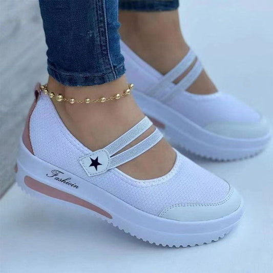 Bazorn Ladies Fly Knit Low Top Mesh Wedge Round Toe Shoes