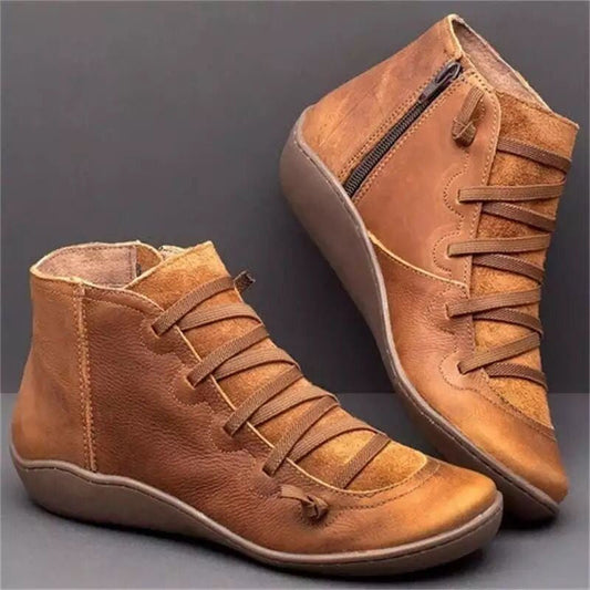 Bazorn Vintage Strappy Ankle Boots For Women