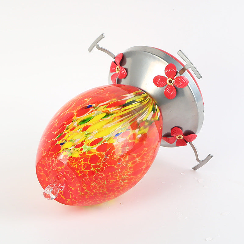 Bazorn Hummingbird Feeder Hand Blown Glass