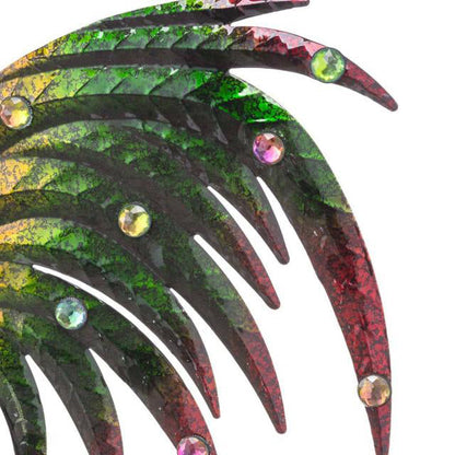 Bazorn Iridescent Rooster Wind Spinner Garden Decor