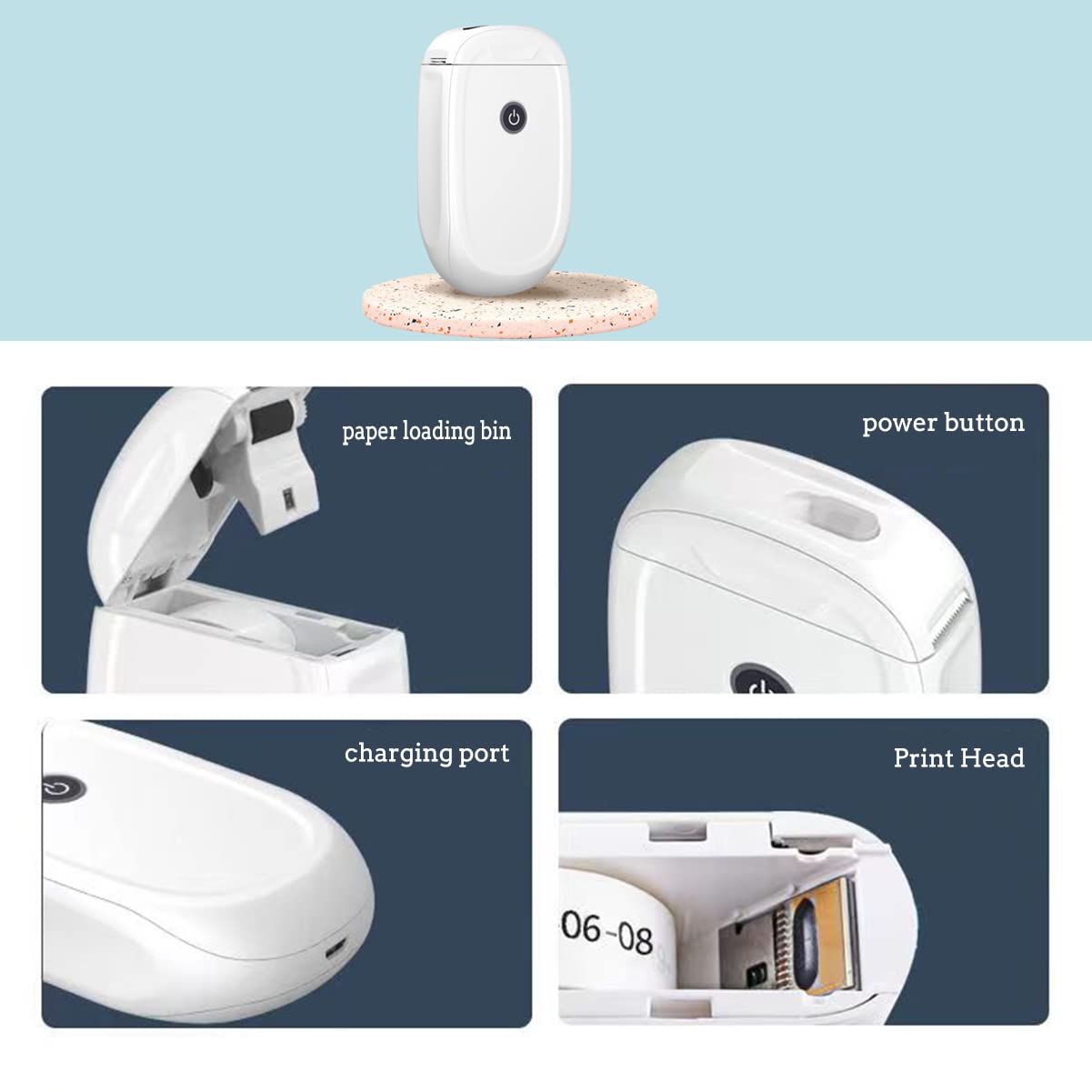 Wireless Bluetooth Mini Thermal Label Maker Printer