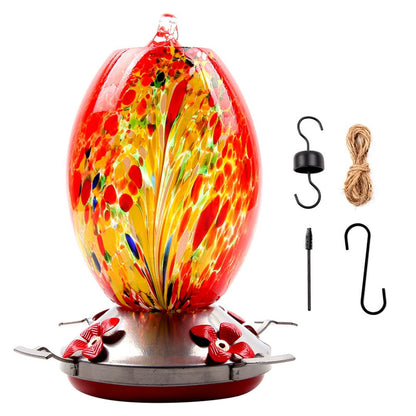 Bazorn Hummingbird Feeder Hand Blown Glass