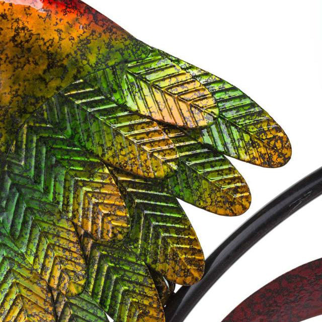 Bazorn Iridescent Rooster Wind Spinner Garden Decor