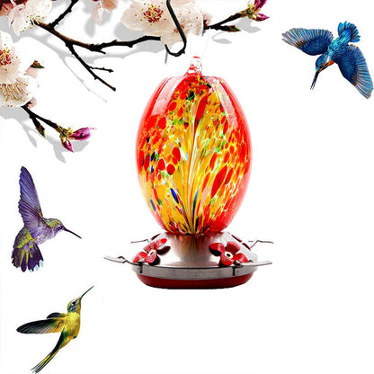 Bazorn Hummingbird Feeder Hand Blown Glass