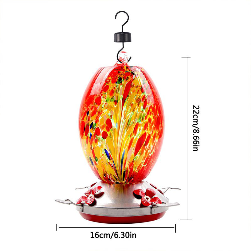 Bazorn Hummingbird Feeder Hand Blown Glass