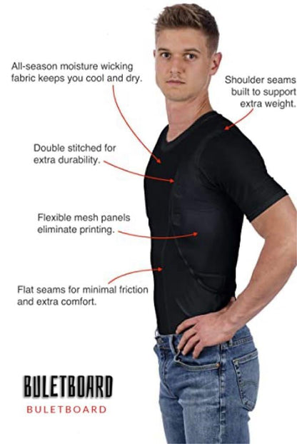 MEN/WOMEN’S CONCEALED LEATHER HOLSTER T-SHIRT