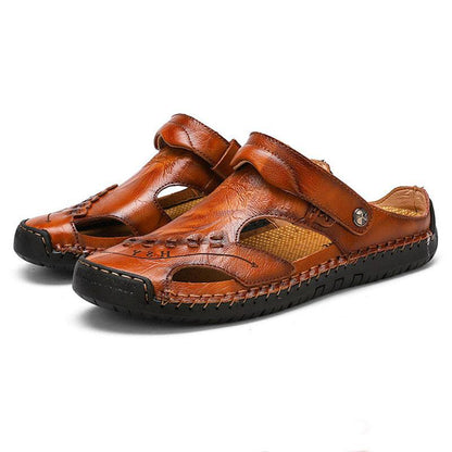 Bazorn Men's Casual Breathable Handmade Leather Sandals