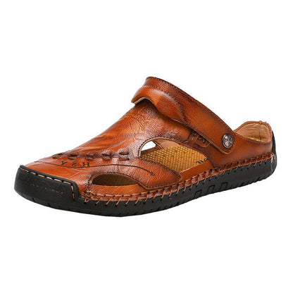 Bazorn Men's Casual Breathable Handmade Leather Sandals