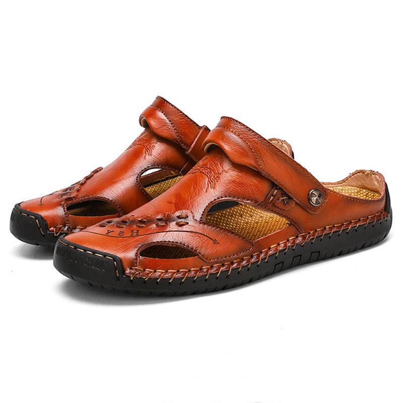Bazorn Men's Casual Breathable Handmade Leather Sandals