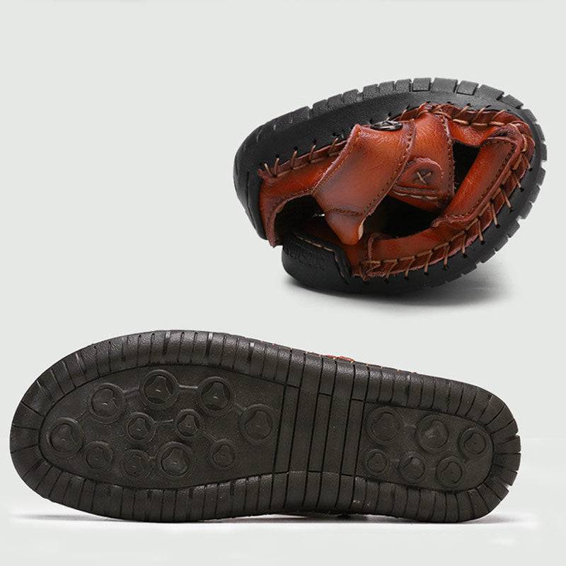 Bazorn Men's Casual Breathable Handmade Leather Sandals