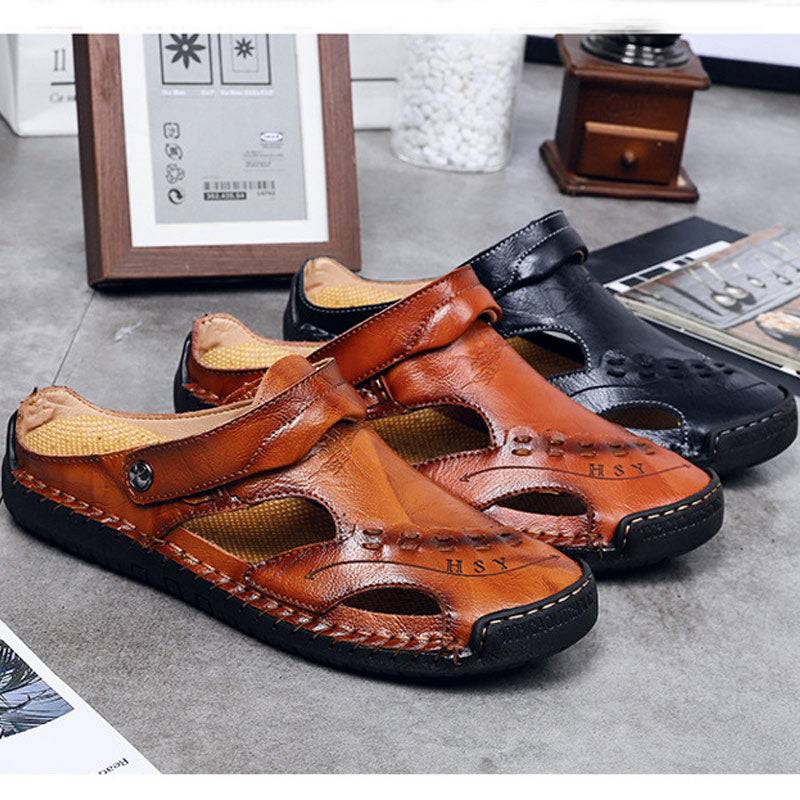 Bazorn Men's Casual Breathable Handmade Leather Sandals