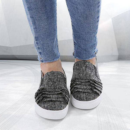 Bazorn Fashion Ruffle Side Flat Shoes